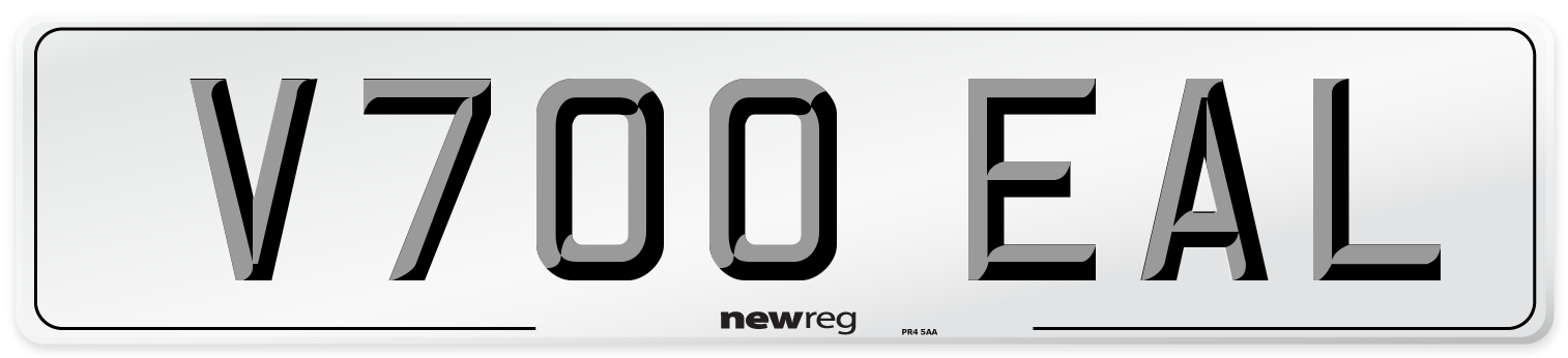 V700 EAL Number Plate from New Reg